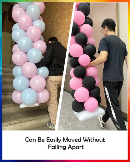 YALLOVE Balloon Column Stand Kit Sets of 2, 7 Feet Height Adjustable Balloon Tower Pillar with Reusable Metal Telescopic Design for Birthday, Wedding, Baby Shower, Graduation Party Decoration