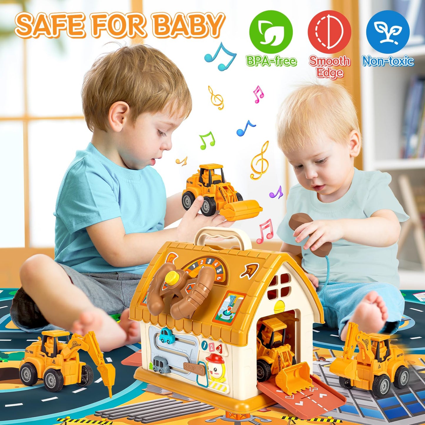 SLTBEH Baby Toys for 1 2 3 Year Old Boy and Girl Gifts Toddler Toys Age 1-2 10-in-1 Montessori with Sound Lights Music Clock Telephone and Car Educational Birthday for Boys Girls 12-18 Months