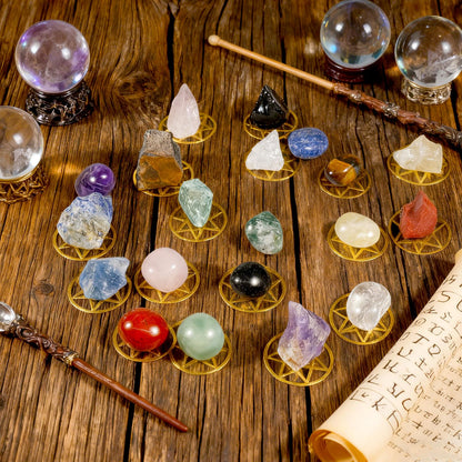 Rileryan 20 PCS 1'' Natural Raw Crystals Tumbled Crystals Bulk Polished Stones Chakra Healing Stones for Witchcraft Supplies Gemstones Rocks