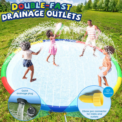 ODOSOLA 13 FT Large Splash Pad for Kids Ages 4-8, Non-Slip Baby Splash Pads for Toddlers, Oversized Kids Sprinklers for Yard, Heavy Duty Kid Pools Water Toys for Outdoor Family, Friends Summer Fun