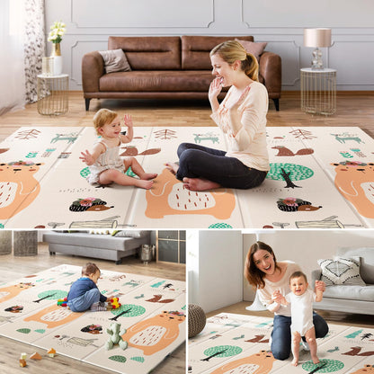 UANLAUO Baby Play Mat,71"x 79"Extra Large Playmats,Foldable Baby Play Mat for Floor,Non-Toxic Tummy Time and Crawling Playmat,Thick Foam Play Mat for Baby,Reversible Portable for Infant,Toddler