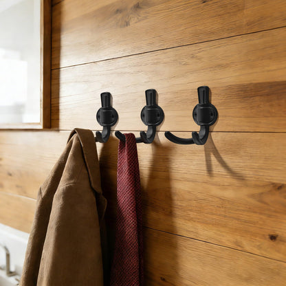 TUNNY 5 Pack Coat Hooks - Matte Black Coat Hooks,Heavy Duty Hooks-wall Hook for Hanging Towel,Purse, Robe, Backpack, Jacket, Clothes - for Bathroom,Dorm, Closet, Kitchen