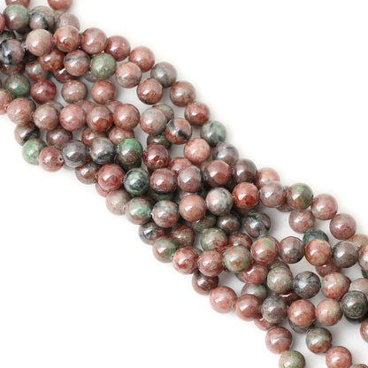 CHEAVIAN 35PCS 10mm Natural Kashgar Garnet Gemstones Round Loose Beads for Jewelry Making 1 Strand 15"