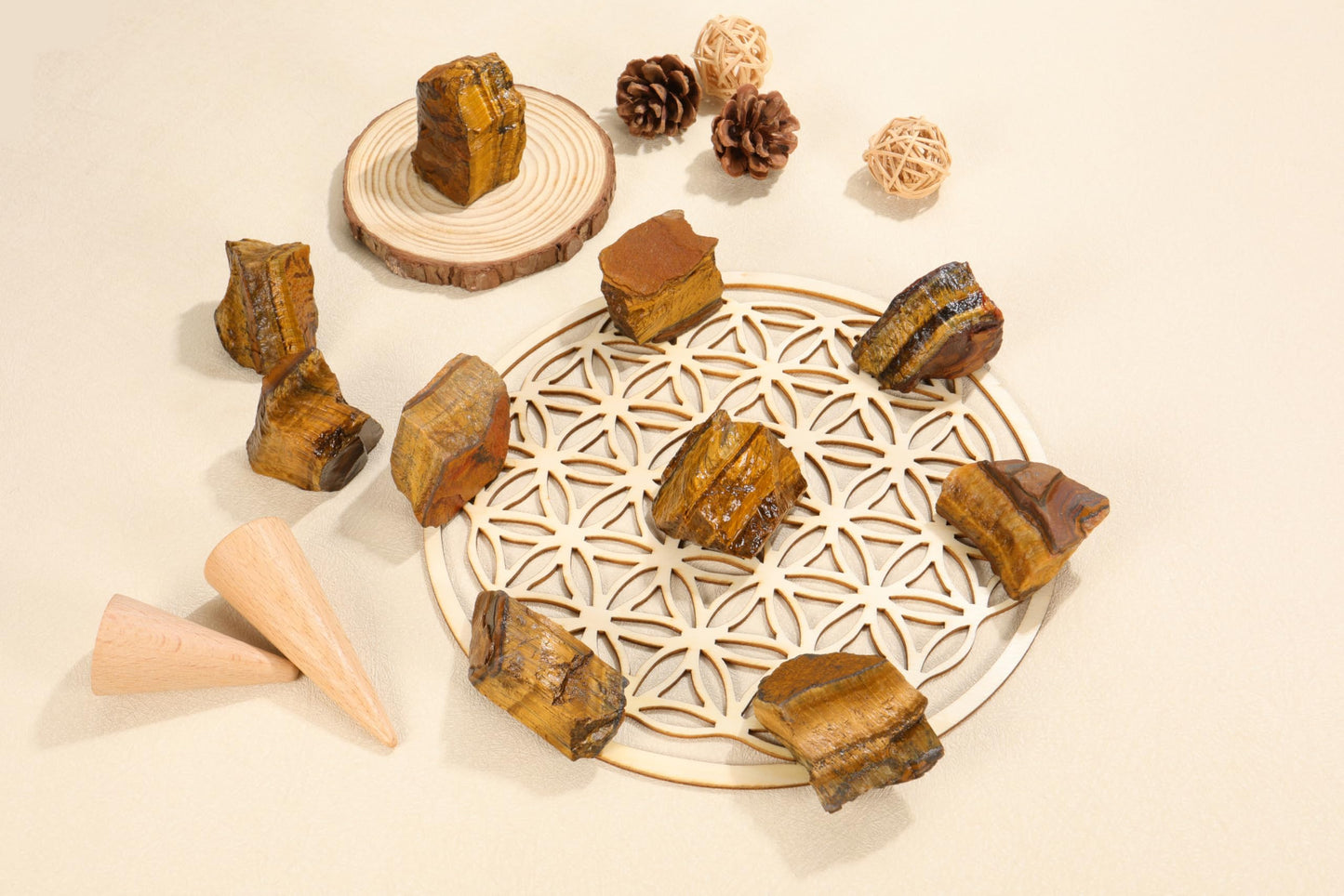 Top Plaza 2Pcs Natural Raw Tiger Eye Crystal Rock Stone Healing Crystals 1.6-2.2" Large Rocks for Tumbling Meditation Wicca Rough Stone Bulk Decoration