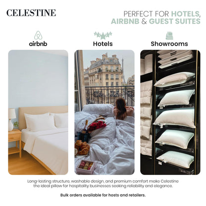 Celestine Queen Size Pillows Set of 4 – Soft Down Alternative Microfiber Filling, Plush White 20x28 Bed Pillows for Side and Back Sleepers, Breathable, Supportive, Machine Washable Pillow Set