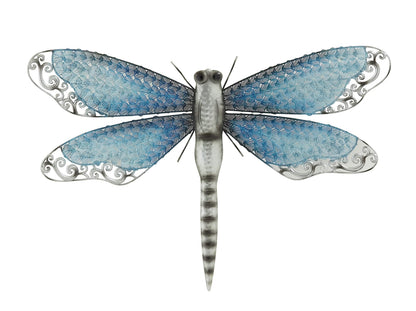 Deco 79 Metal Dragonfly Home Wall Decor Indoor Outdoor Wall Sculpture, Wall Art 25" x 1" x 16", Blue