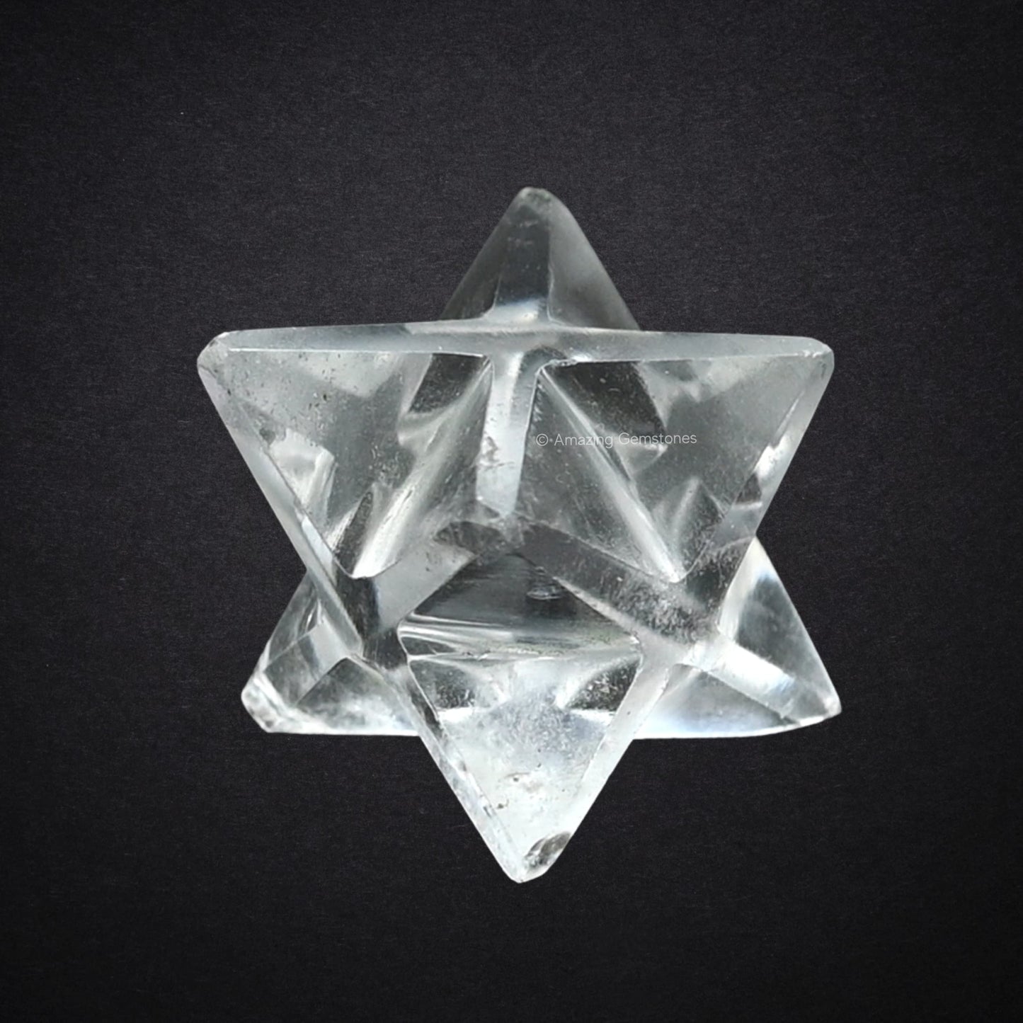 Amazing Gemstone Clear Quartz Merkaba Crystal - 0.75 Inches Metaphysical Merkaba Star for Meditation - Energetic Tetrahedron Crystal and Healing Stones for Spiritual Growth and Healing (15-20mm)