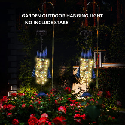 HONGLAND Patio Deals Solar Lanterns Outdoor Waterproof, Fish Lantern Lights, Metal Hanging Garden Decor for Patio & Yard, Gifts for Fishermen, Warm White LED Home Decoration