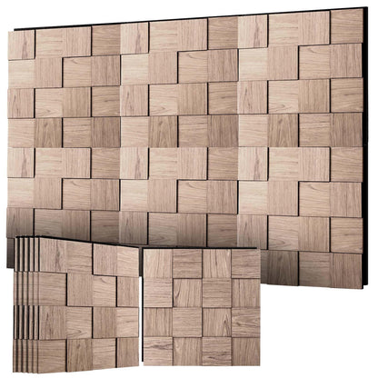 SSHENGYA 6-Pack Art 3D Wall Panels, Wood Textured Wall Panels, 15.7"×15.7" Modern Wall Panels for Interior Wall Decor, Living Room, Bedroom, Home Decor