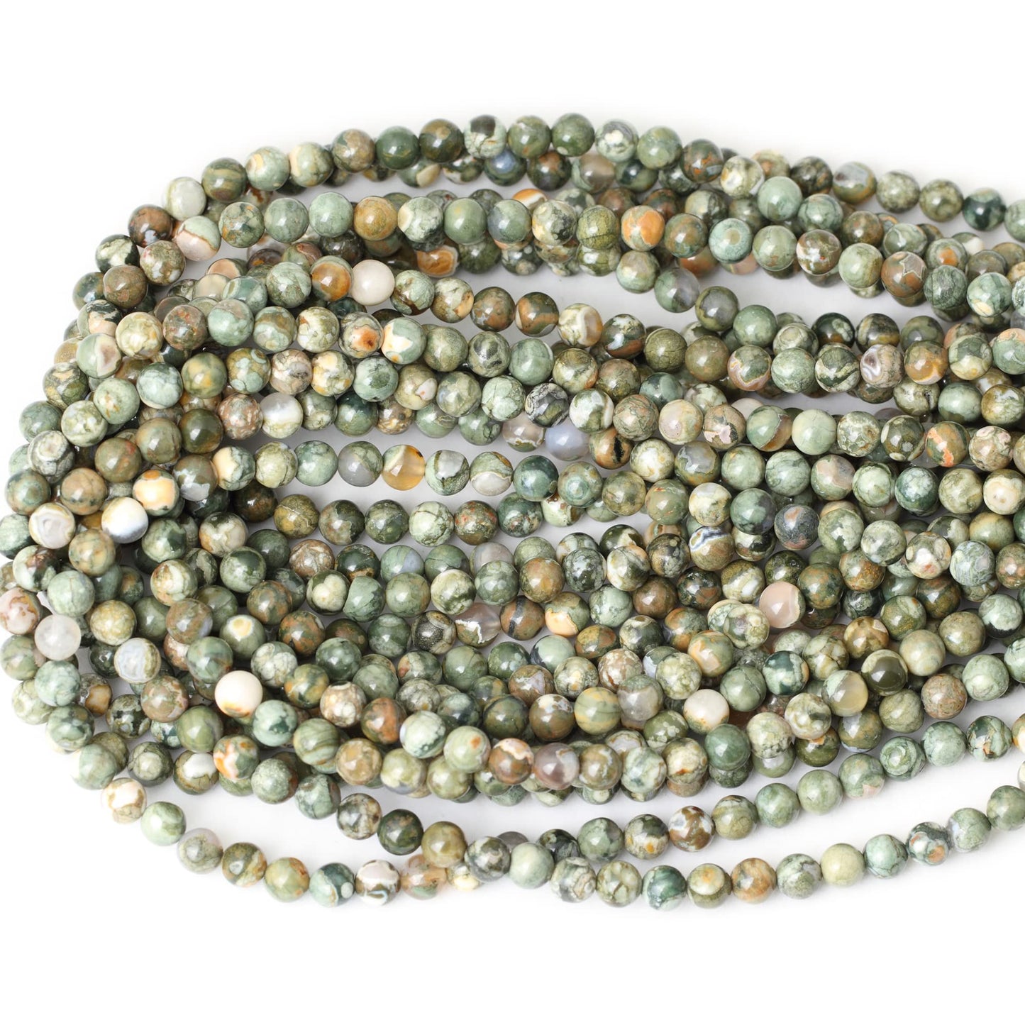 CHEAVIAN 60PCS 6mm Natural Aust Rhyolite Stone Gemstone Round Loose Beads for Jewelry Making 1 Strand 15"