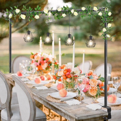 Over The Table Rod Stand with Clamps Adjustable 31"-110'' Length 31"-64" Height Table Balloon Arch Stand with Storage Bag Metal Decorating Rod for Table Hanging