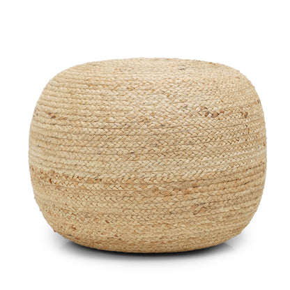 REDEARTH · Jute Circular Jute Pouf Ottoman - Braided Pouffe Accent Sitting Round Footrest for Living Room, Bedroom, Nursery, kidsroom, Patio, Gym; 100% Jute (19.5"X19.5"X14"; Jute Natural)