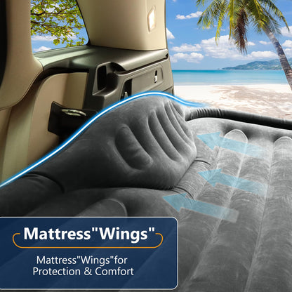 AKUDY Self-Inflating SUV Air Mattress with Built in Electric Pump，car air Mattress with Pillow for Trunk，Portable car Mattress for Travle and Camping, Dark Grey