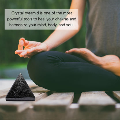 Amazing Gemstone Natural Black Tourmaline Pyramid Crystal Healing Stones - 1.5" Great Pyramid Figurine of Natural Stone Pyramid for Meditation, Reiki, Chakra Balancing and Crystal Pyramids Grid