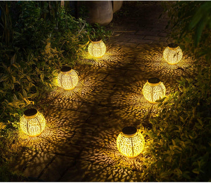 TAKE ME 2 Packs White Solar Lanterns Outdoor Waterproof Garden Laterns Metal Retro Lights for Mothers Gifts Mom Wife Grandma Birthday Gifts (White Set of 2)