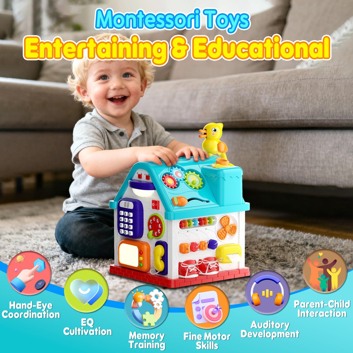 Toddler Toys for 1 Year Old Girl & Boy Gifts, Christmas &1st Birthday Gifts Toys for Ages 0-2, 20-in-1 Musical Learning House Baby Toys 6-12 12-18 Months, Montessori Sensory Toys for Toddlers 1-3