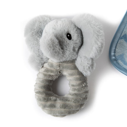 The Petting Zoo Elephant Stuffed Animal Plushie Blanket and Rattle, Gifts for Kids, Bumblez Animals, Grey Elephant Plush Toy, 30 inches