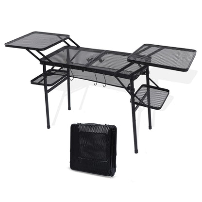 Nice C Camping Table, Compact Folding Table, Tailgate Grill Table, Outdoor Tables, Camping Tables That Fold Up Lightweight, with 4 Side Tables & Mesh Net for BBQ, Camping