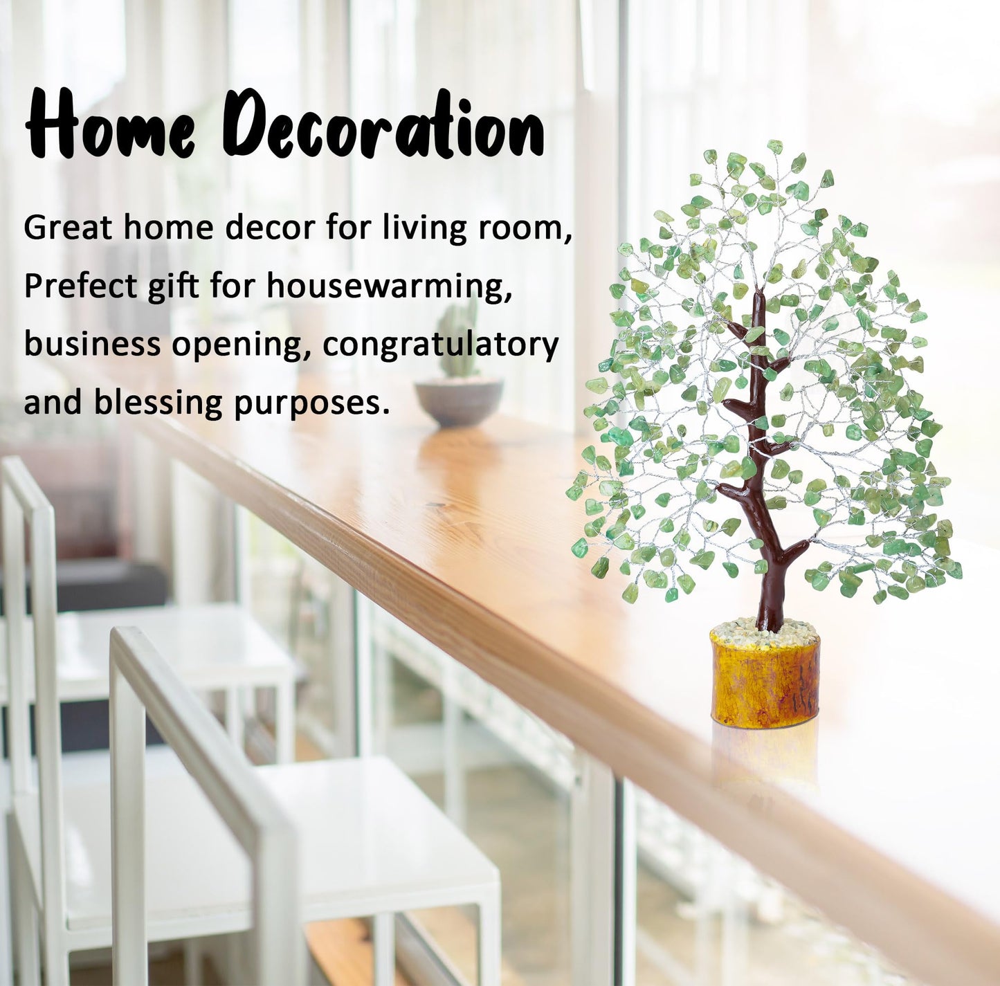 Crocon® Green Jade Crystals and Healing Stones Tree, Birthday Gifts for Women, Sister Birthday Gifts, Crystal Tree of Life for Positive Energy, Home Office Decor, Spiritual Gift for Women & Men