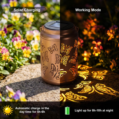 Edenseelake Butterfly Solar Lanterns Outdoor Waterproof, Mothers Day Garden Decor Gifts for Mom, Women, Grandma, Outdoor Hanging Lantern for Patio, Porch, Yard, Pathway