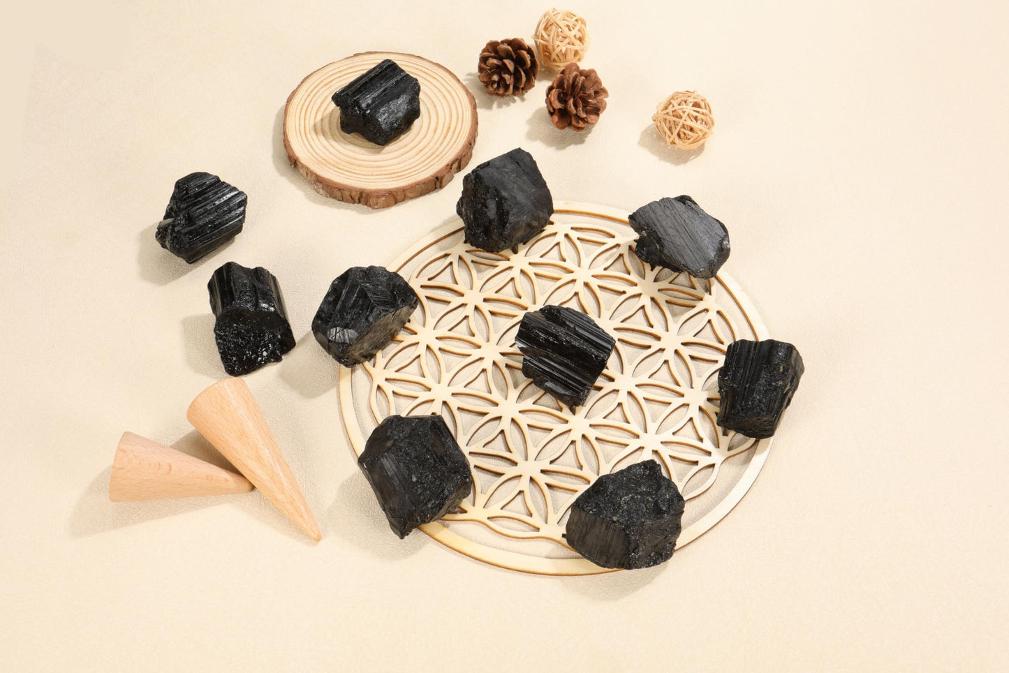 Jovivi 2pcs Raw Black Obsidian Crystals,Large 1.6-2.2" Healing Crystals Natural Rough Stones Crystal for Tumbling, Cabbing, Home Decoration, Polishing, Wicca & Reiki