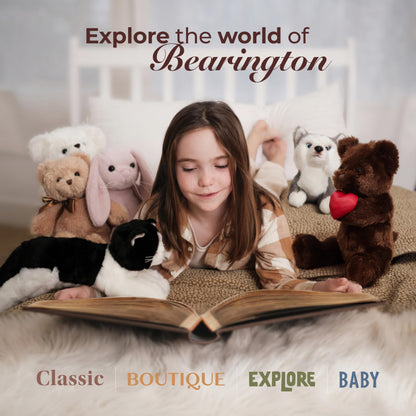 Bearington Remington Teddy Bear for Valentines Day - 9.5" Soft and Cuddly Valentines Day Stuffed Animals - Adorable Bear Stuffed Animal Plush Gift for Kids, Girlfriend, and Romantic Celebrations