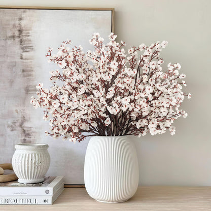 HIAGROW Babys Breath Artificial Flowers, 8 Bundles White Real Touch Fake Flowers Silk Flowers Bulk for Vase Home Office Wedding Spring Indoor Outdoor Centerpiece Table Party Decorations
