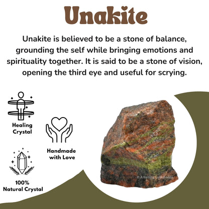 Amazing Gemstone 2 Pieces Unakite Raw Crystals and Healing Stones, Natural Rocks for Tumbling and DIY Raw Stones and Crystals
