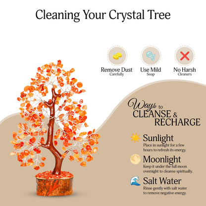 YATSKIA Carnelian Crystal Tree of Life - Bonsai Tree - Feng Shui Home Decor - Crystal Stones - Home Office Decor - Crystals Gifts for Women