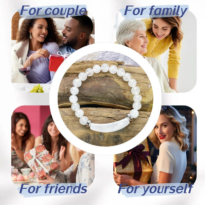 EDEN'S CALL 8mm Healing Crystal Beads Stretch Bracelet Handmade Good Luck Energy Chakra Stone Beaded Bangle, Rock Quartz
