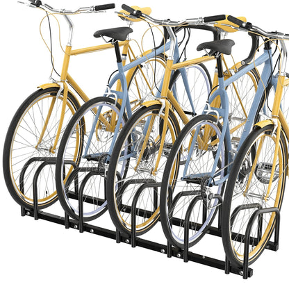 WALMANN 5 Bikes Floor Bike Stand, Bike Parking Rack Garage Bike Storage Stand Indoor/Outdoor 22-28" Wheel Stand, Max. Tire Width 2.1"