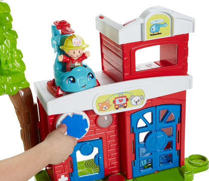 Fisher-Price Little People Toddler Toy Animal Rescue Playset with Lights Sounds Figures & Vehicles for Pretend Play Kids Ages 1+ Years