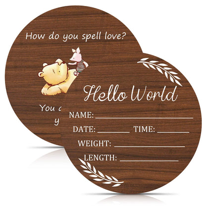 Baby Announcement Sign, Hello World Newborn Signs, Baby Name Sign, Birth Announcement Signs for Photo Prop, Nursery Decor