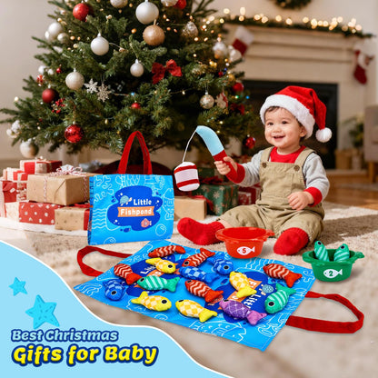 Gacoman Montessori Toys for 1 Year Old Boy Girl Birthday Gift- Cloth Fishing Game for Toddler1-3 with Stacking Cups Number Color Counting, Learning Educational Toys Baby Toys 12-18 Months