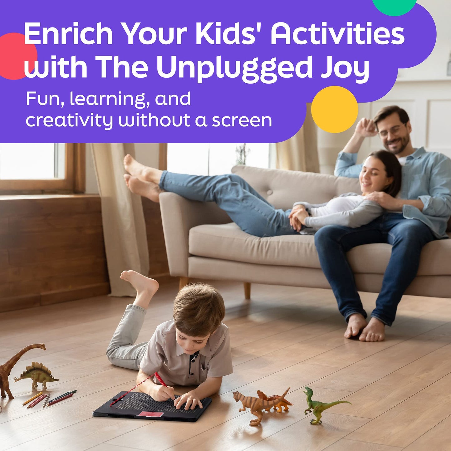 AYNAT FUN Large Magnetic Drawing Board for Kids & Toddlers with Beads and Magnet Stylus Pen - Magnetic Tablet Toy for Airplane & Car Ride Activities for Kids