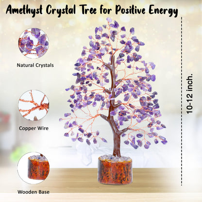 Crocon® Amethyst Crystals Tree, Birthday Gifts for Women & Men, Purple House Decor for Shelf Healing Crystals, Spiritual Gift Purple Decor, House Warming Gifts New Home, Birthday Gift for Mom Sister
