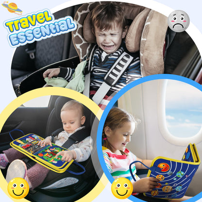 URMYWO Busy Board - Montessori Toys for 1 2 3 4 Year Old, Busy Book Toddler Activities with Fine Motor Skills, Autism Sensory Toys Gifts for Boys Girls, Travel Toys for Road Trip Plane Car