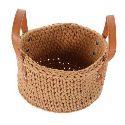 STOBAZA 1pc Cotton Rope Basket Woven Storage Basket Natural Rope for Home Organization