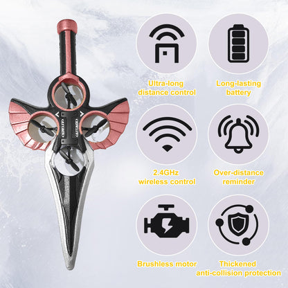 Virellia Flying Sword RC Airplane, Gesture Control Airplanes for Kids Adult 8-16, Remote Control Drone with Light, 360° Flip Fighter Jet Toy, Gravity Sensing, Stunt Roll, Gift for Boy Girl, Rose Gold