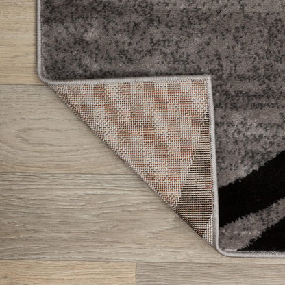 Rugshop Wavy Circles Design Area Rug, Fade-Resistant Carpet for Kitchen, Entryway, or Office, Gray, 3'3" x 5'