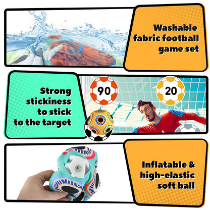 𝗫𝗔𝗪𝗔𝗖𝗔𝗛 Toy Soccer Ball Game Set for Kids ages 3-6, Indoor Outdoor Backyard Toss Soccer with 2 Sticky Balls & Foldable Fabric Goals, Football Sports Toy Gifts for 3 4 5 6 Years Old Boys Girls