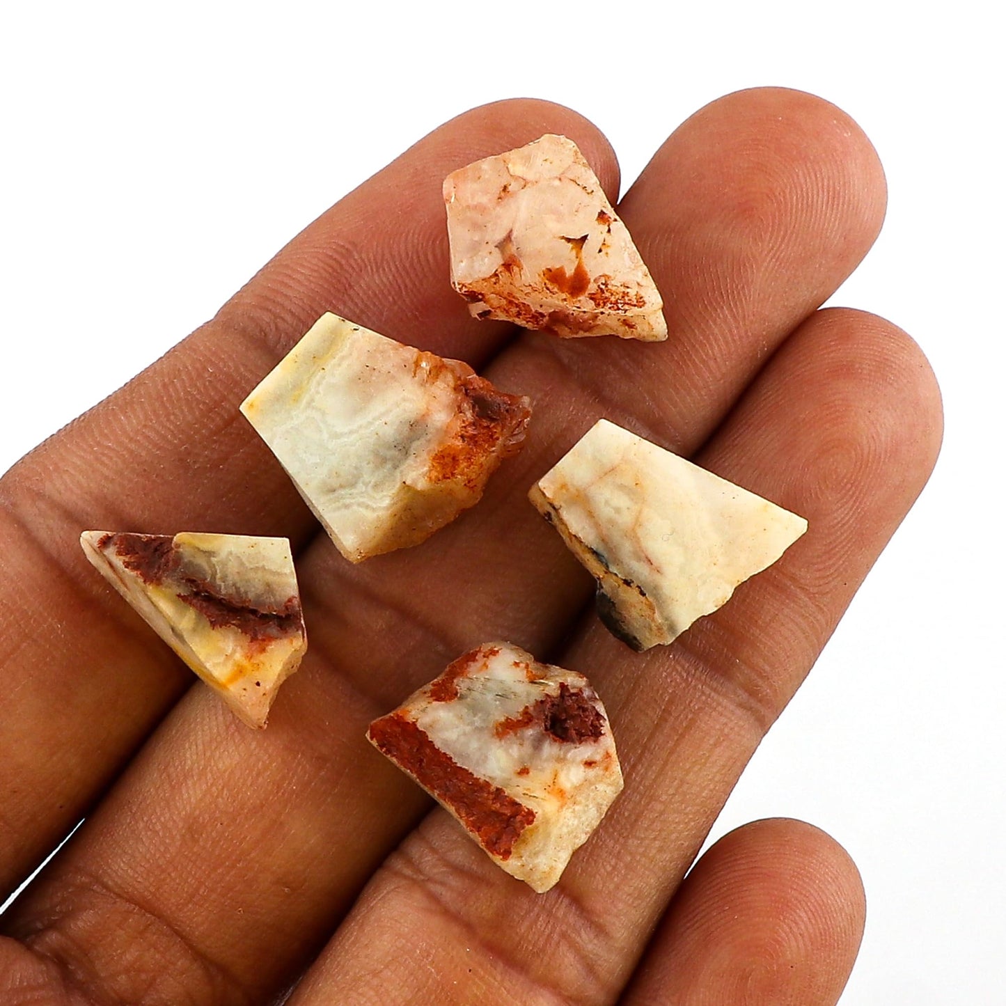 CRYSTALINES 5pcs Wholesale Natural Raw Crazy Lace Agate Gemstone, Untreated Rough Stone, Bulk Loose Supplies, DIY Jewelry Making, Healing Crystals, Wire Wrapping, Gem Collection