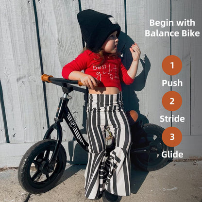 JOYSTAR 10 Inch Toddler Balance Bike 2 Year Old Push Bicycle with Footrest Glider Bikes Toddler Bike No Pedal Bicycle for Baby Birthday Gifts for 2-4 Boys Black