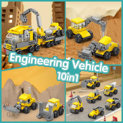 Sawaruita 30Pack Mini Cars Building Blocks Party Favors for Kids-Bulk Fire Truck,City Police Car,Construction Vehicle for Birthday Goodies Bag Easter Filling,Classroom Prizes for Boys 6-12