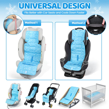 Orzbow Car Seat Cooling Pad with Insulated Bag, Carseat Cooler Pad for Babies Toddler Kids Infant, Portable Baby Cooling Pad for Hot Summer to Keep Comfortable, Blue