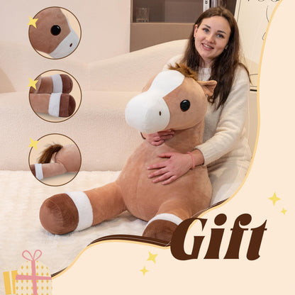 Jrystar Giant Horse Stuffed Animals, Large Stuffed Horse Plush Pillow, 37" Soft Large Stuffed Pony, Cute Farm Animals Plush Toys, Gifts for Kids Boys Girls on Birthday Children's Day Christmas
