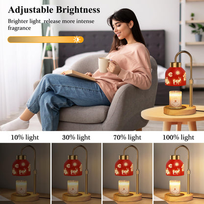 Lukasa, Christmas Candle Warmer Lamp, with Timer and Dimmer, Adjustable Height Candle Lamp, Wax Melt Warmer for Scented Jar Candles, for Women Mom Girls Teens Adults