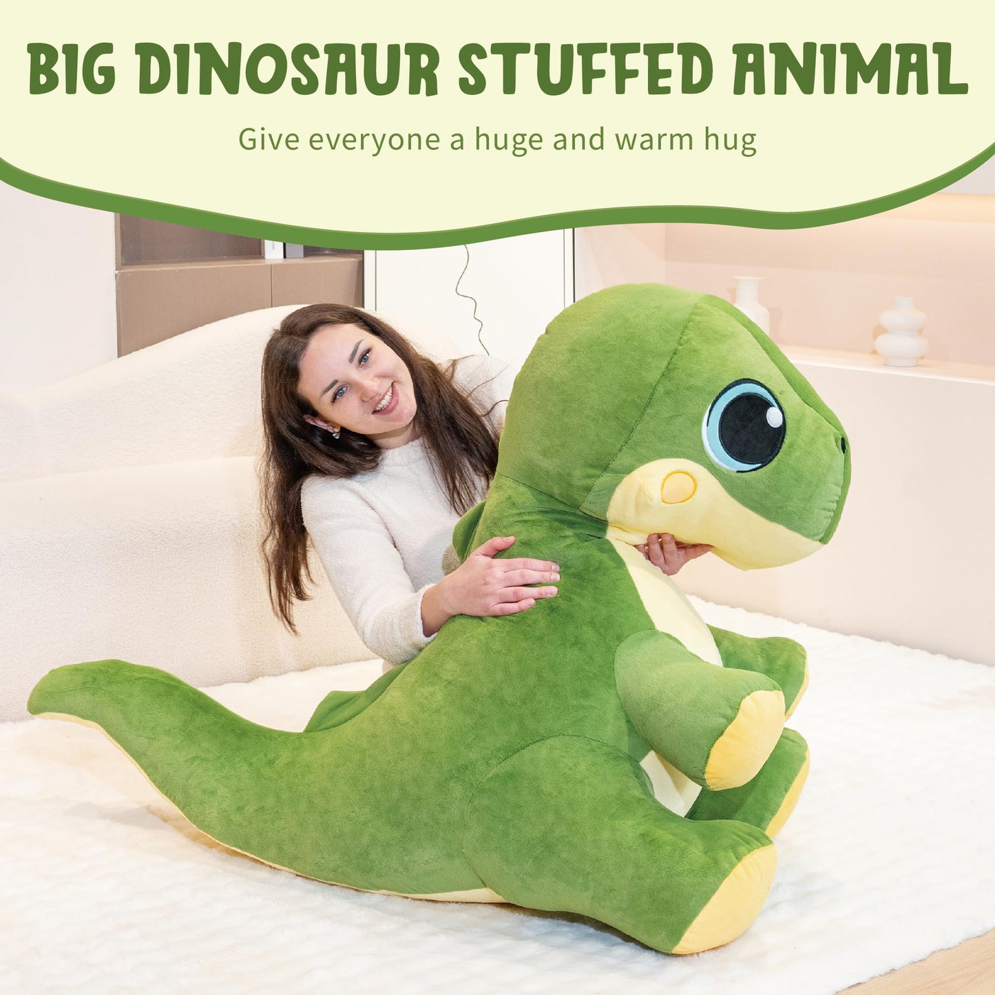 Jrystar 31" Large Dinosaur Stuffed Animals for Boys, Soft Jumbo Trex Plush Toys, Big Stuffed Dinosaur Plushie, Giant Dino Plush Toys, Gifts for Kids Girls Adults on Birthday Children's Day Christmas