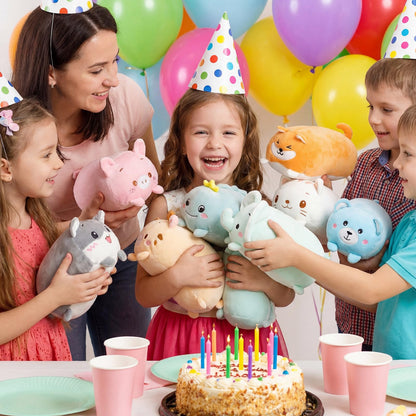 Leitee 18 Pcs Stuffed Animals Plush Bulk 8 Inch Cute Plushies Toys Plush Pillow for Boys Girls Birthday Gifts Box Toys for Classroom Prize Kids Party Favors Valentines Gifts in Bulk (Cute Animal)