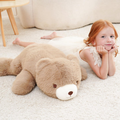 AmyToo Weighted Stuffed Animals, Bear Stuffed Animal, Weighted Bear Plush, Toy Gifts for Kids & Adults, Brown, 4.5 lbs, 25 Inch